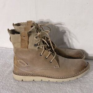 Bunker Beige Tan Lace Up Combat Style Boots 8.5